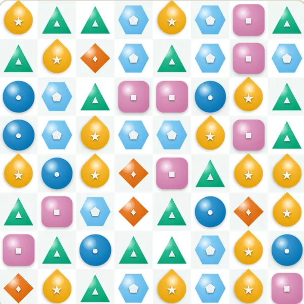 Gem Swap board: colorful gems in a grid, ready to match three in a row